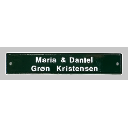 Stbt navneskilt med kant m. 2 linjer tekst