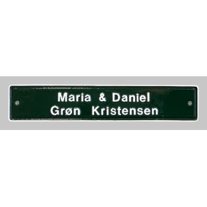 Stbt navneskilt med kant m. 2 linjer tekst