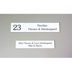 Hvidt skilt med sort - 3 strrelser