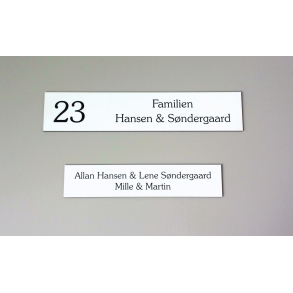 Hvidt skilt med sort - 3 strrelser