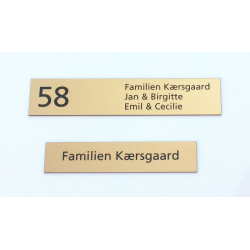 Messing look skilt - 3 strrelser