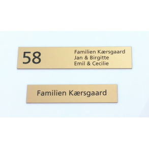 Messing look skilt - 3 strrelser