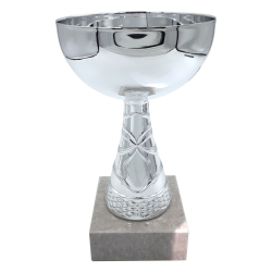 Slv pokal p lys marmorsokkel