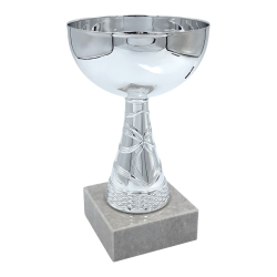 Slv pokal p lys marmorsokkel