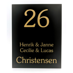 Hus og drskilt i flere variant- og tekstfarver - 140mm x 180mm