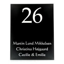 Hus og drskilt i flere variant- og tekstfarver - 140mm x 180mm