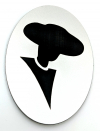 Lady - Aluminium look med sort symbol