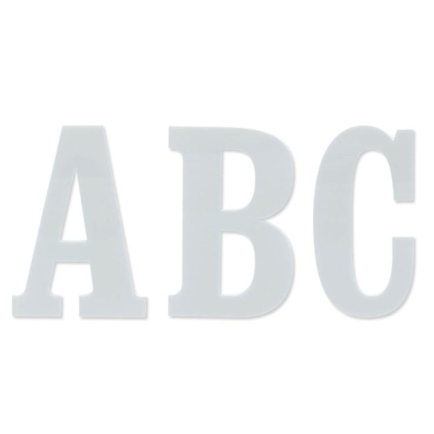 Antik husbogstav i hvid akryl 10-30 cm