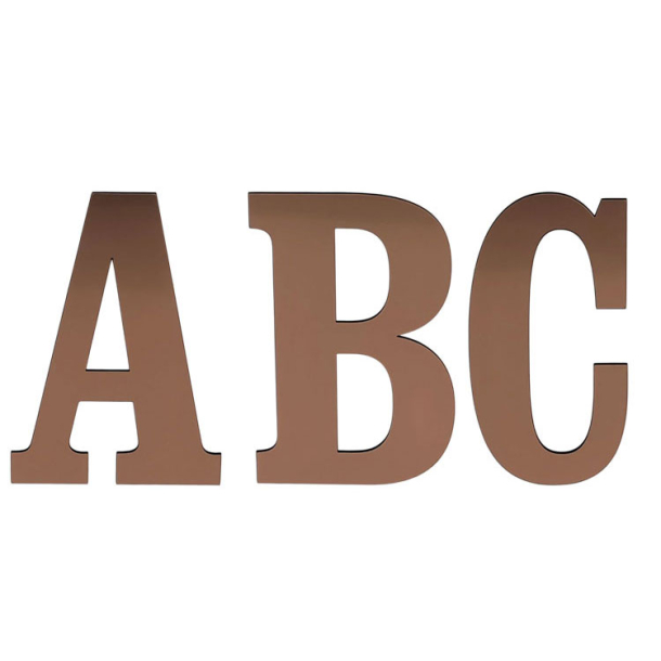 Antik husbogstav i kobber-look akryl 10-30 cm