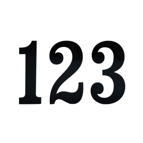 Antik husnummer i Blank sort akryl 10-30 cm