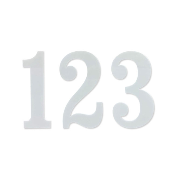Antik husnummer i Hvid akryl 10-30 cm