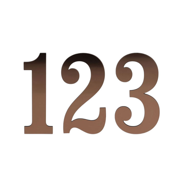 Antik husnummer i Kobber look akryl 10-30 cm