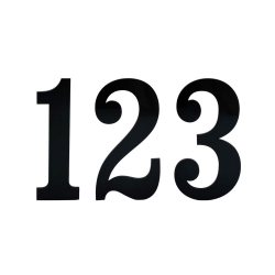 Blank sort MINI husnummer i blank sort akryl 2&ndash;8 cm