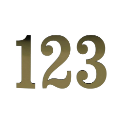 Messing look MINI husnummer i messing look akryl 2&ndash;8 cm