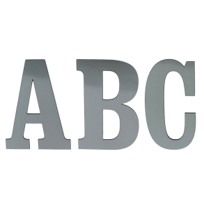 Antik MINI husbogstav i staal-look akryl 2&ndash;8 cm