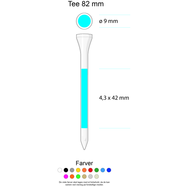 Golf tee, 82 mm, i birk med reklametryk og logo til golfklubber og turneringer