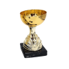 Guldbue guldpokal til 3. plads uden l�g, 14,5 cm h�j, med sort marmorsokkel