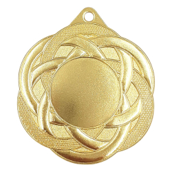 Harmoni medalje i guldlook med flettet design og plads til emblem