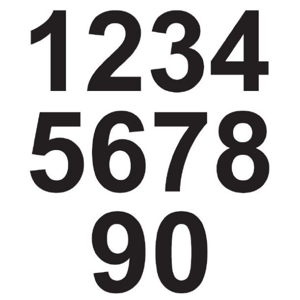 Tal 0-9 til standard husnummer i akryl