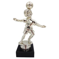 Junior fodboldstatuette dreng i guldlook 16 cm forfra