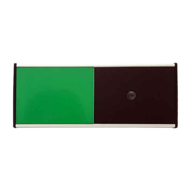 M�deskilt med skyder og r�d gr�n indikator til kontor og m�delokale