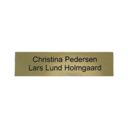 lille navneskilt i messing-look til postkasse eller d�r