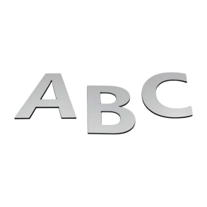 Moderne husbogstav i aluminium-look akryl 10-30 cm