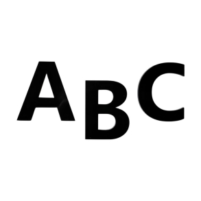 Bogstav til Husnummer MODERNE i blank Sort - MINI A-�