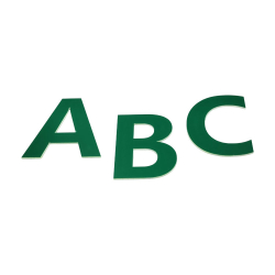 Moderne MINI husbogstav i groen akryl 2&ndash;8 cm