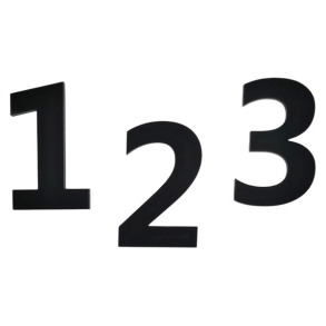 Moderne husnummer i Mat sort akryl 10-30 cm