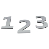 Aluminium look MINI husnummer i aluminium look akryl 2&ndash;8 cm