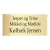 navneskilt i messing-look 60x150 mm til postkasse
