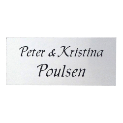 navneskilt i st�l-look 60x150 mm til postkasse eller d�r