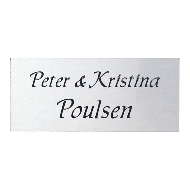 navneskilt i st�l-look 60x150 mm til postkasse eller d�r