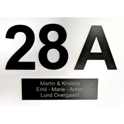 Postkasse-pakke - med 1 skilt og 3 numre - i 4 farver