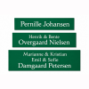 Gr�nt postkasseskilt med hvid tekst