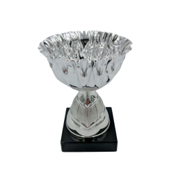 Slv pokal med blgekant 14cm eller 16cm