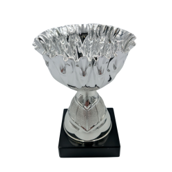 Slv pokal med blgekant 14cm eller 16cm