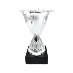 Slv pokal med tulipankant, 17.5 cm