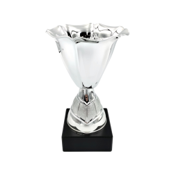 Slv pokal med tulipankant, 17.5 cm