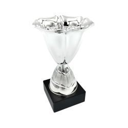 Slv pokal med tulipankant, 17.5 cm