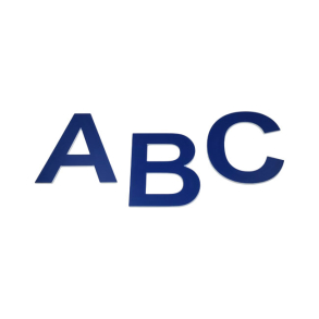 Standard husbogstav i blaa akryl 10-30 cm