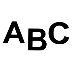 Standard husbogstav i blank-sort akryl 10-30 cm