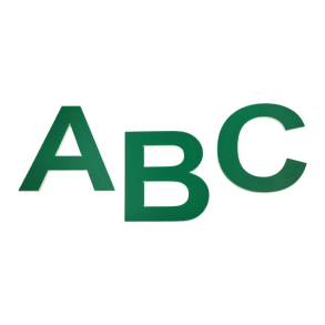 Standard husbogstav i groen akryl 10-30 cm