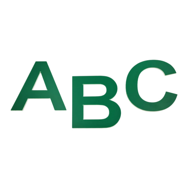 Standard husbogstav i groen akryl 10-30 cm