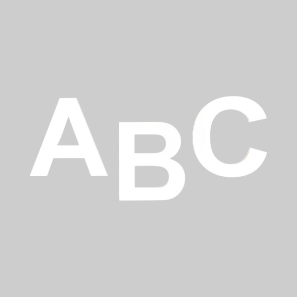 Standard MINI husbogstav i hvid akryl 2&ndash;8 cm