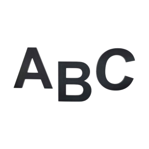 Standard MINI husbogstav i mat-sort akryl 2&ndash;8 cm