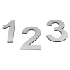 Standard MINI husnummer i aluminiums look akryl 2&ndash;8 cm