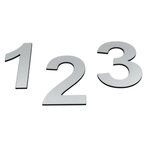 Standard MINI husnummer i aluminiums look akryl 2&ndash;8 cm