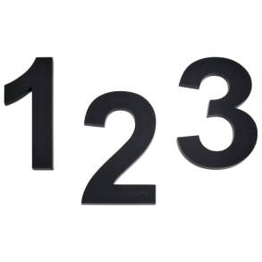 Mat sort MINI husnummer i mat sort akryl 2&ndash;8 cm